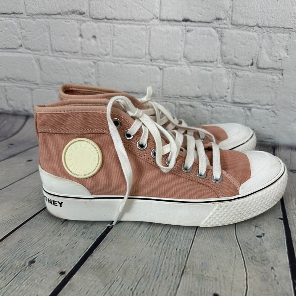 Stella McCartney Pink Canvas High-Top Sneakers size 38